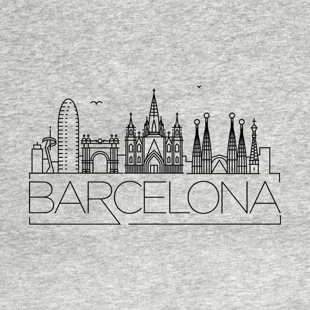 Barcelona Minimal Skyline by kursatunsal